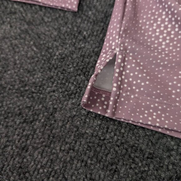 COOLIBAR Pullover Mens L Erodym Mauve Pink Print UPF 50+ Active Long Sleeve Polo - Picture 7 of 14